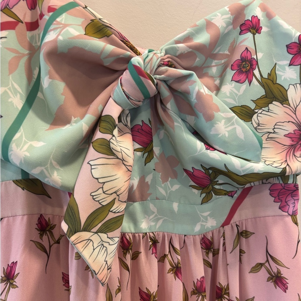 Badgley Mischka Pink Floral Maxi Dress - Picture 6 of 7